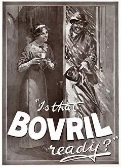 Greeted: Advert for Bovril - hot drink 1913