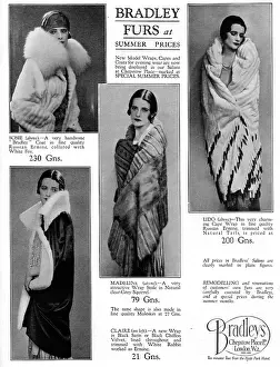 Bradleys: Advert for Bradleys Furs, 1927