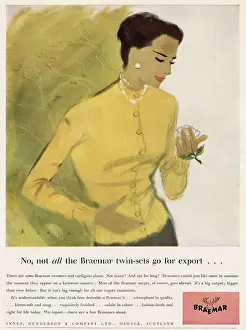 Striking: Advert for Braemar twin-sets 1951