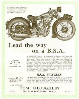 Kendal: Advert, BSA Motor Cycle