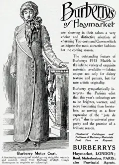 Burberry: Advert for Burberry motor-coat 1913