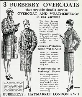 Burberry: Advert for Burberry overcoats 1928