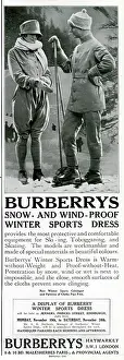 Leisurewear: Advert for Burberry Skiing outfits 1923
