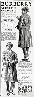 Burberry: Advert for Burberry winter overcoats 1923