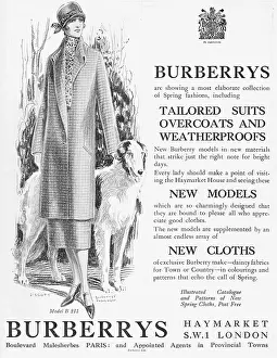 Burberrys: Advert for Burberrys tailored suits, overcoats