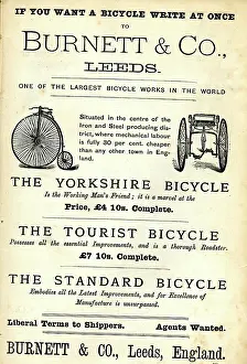 Bicycles: Advertisement, Burnett & Co, Leeds