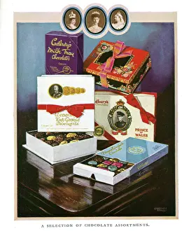 Assortments: Advertisement for Cadburys chocolates with royal theme