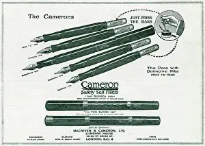 Nibs: Advert for Cameron Pens 1919