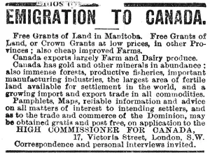 Grants: ADVERT FOR CANADA