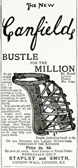 Bustles: Advert for Canfields bustles 1887