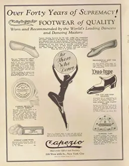Pointe: Advert for Capezio dancing shoes, 1927