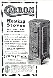 Coke: Advert for Carron Company - heating stoves 1908