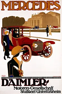 Graphical: advertising, cars, Mercedes of Daimler engine
