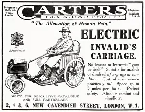 Carters: Advert for Carters Electric Invalid Chair 1922