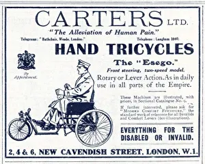 Carters: Advert for Carters Ltd - hand tricycles 1921