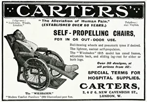 Invalids: Advert for Carters self-propelling chair 1915