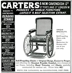 Speciality: Advert for Carters self propelling wheelchair 1906