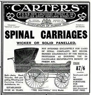 Carters: Advert for Carters spinal carriages 1912