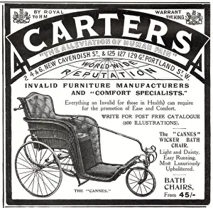 Carters: Advert for Carters wicker invaild chair 1908