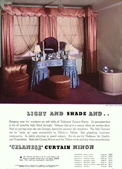 Valance: Advert for Celanese curtain ninon 1938