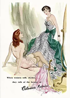 Celanese: Advert for Celanese fabrics 1950
