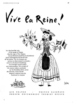 Announcements: Advert celebrating the coronation of Queen Elizabeth II