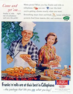 Franks: Advertisement for Cellophane by Du Pont