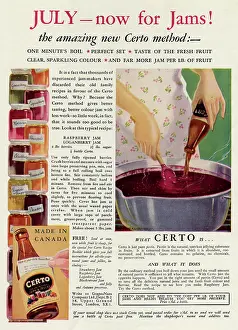 Jellies: Advert for Certo for making home made Jam 1932