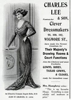 Frocks: Advert for Charles Lee & Son dressmakers 1909