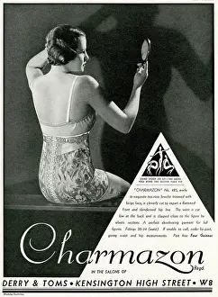 Girdles: Advert for Charmazon women's underwear 1933
