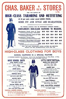 Outfitters: Advert for Chas. Baker and Co. Stores 1904