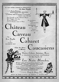 Caveau: Advert for Chateau Caveau Cabaret Caucasiens, Montmartre, 19