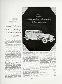 Dollars: Advert, Chrysler Eight De Luxe car
