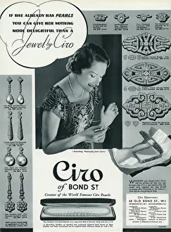 Ciro: Advert for Ciro jewellery 1936