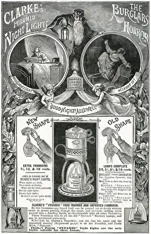 Warmer: Advert for Clarke's Pyramid Night Lights 1892