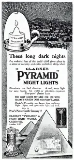 Warmer: Advert for Clarke's Pyramid Night Lights 1912