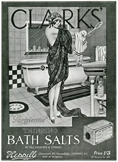 Salts: Advert for Clarks slimming bath salts 1925