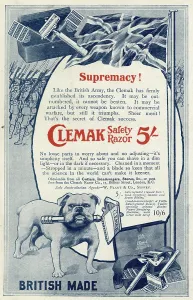 Razor: Advert for Clemak safety razor 1915