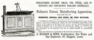 Bedding: Advertisement for clothing and bedding disinfector