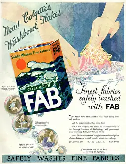Fabrics: Advert, Colgate's FAB Washing Powder