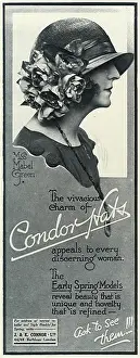 Modeled: Advert for Condor hats 1923