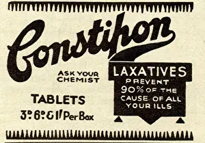 Laxative: Advert for Constipon laxatives in Weldon's Ladies Journal