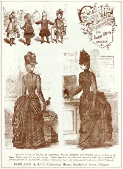 Bustles: Advert for Copland & Lye women's latest fashion 1887