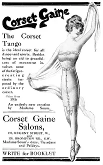 Gaines: Advert for Corset Gaine's tango corset 1913