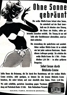 Creme: advertising, cosmetics, Bitalis creme, advertisement