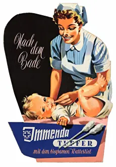 Reclame: advertising, cosmetics, Immenda Tupfer, cutton