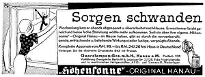 Hanau: advertising, cosmetics, sun lamp, Quarzlampen