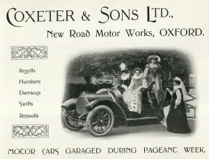Humber: Advert, Coxeter & Sons Ltd, Oxford