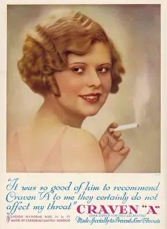 Sore: Advert for Craven cigarettes 1930