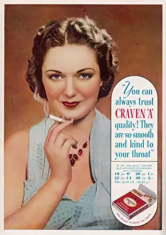 Craven: Advert for Craven cigarttes 1937